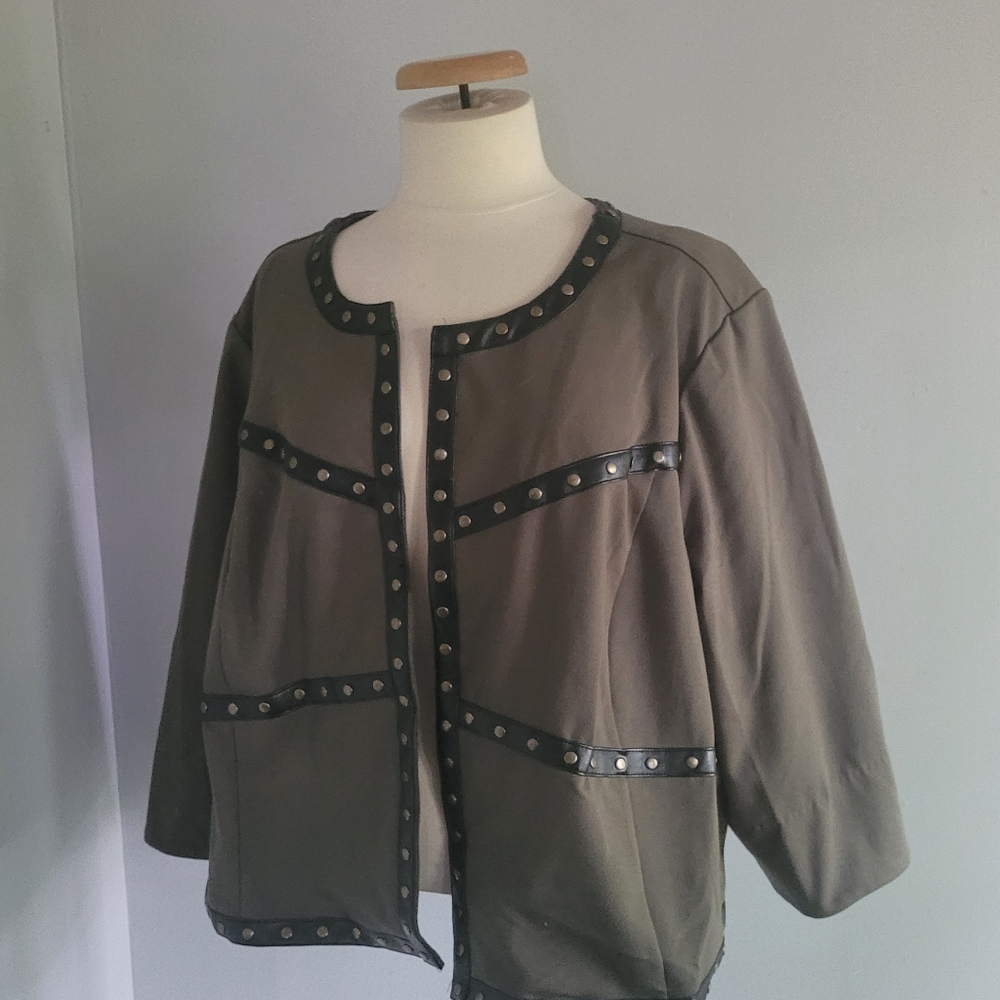 MBLM Women's Studded Olive Jacket Size 2X